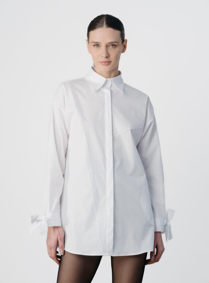 Cămașă supradimensionată cu fundă