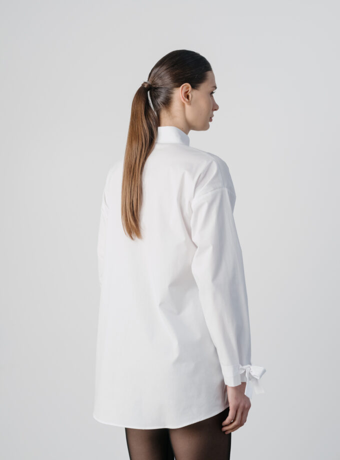 Cămașă supradimensionată cu fundă