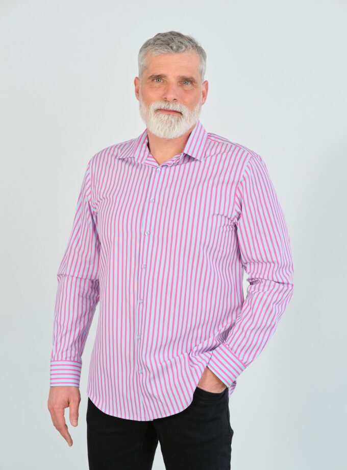 Cămașă Slim Casual Cu Dungi Colorate