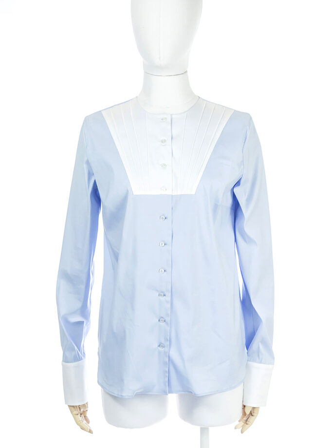 Cămașă Albastră cu Accente Albe