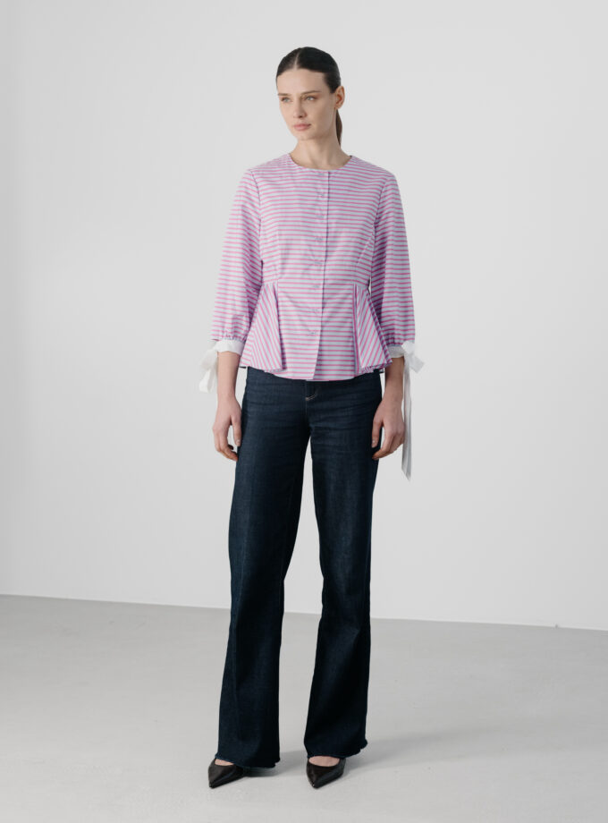 Cămașă Dungi Cu Volane