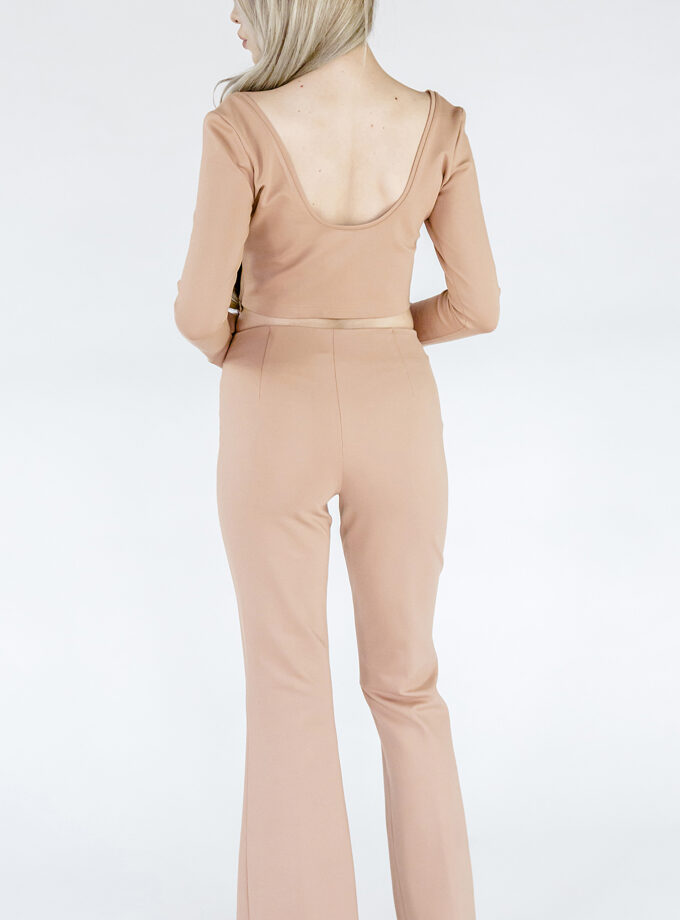 Bluză Crem Cropped Din Tricot