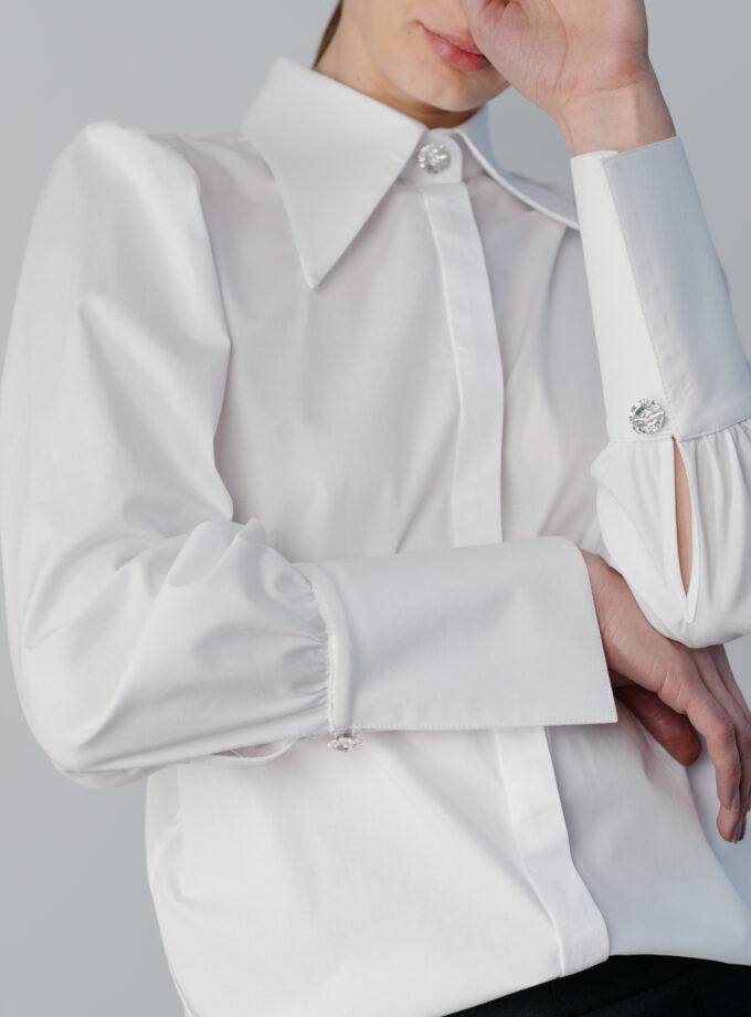 Cămașă Albă Din Poplin