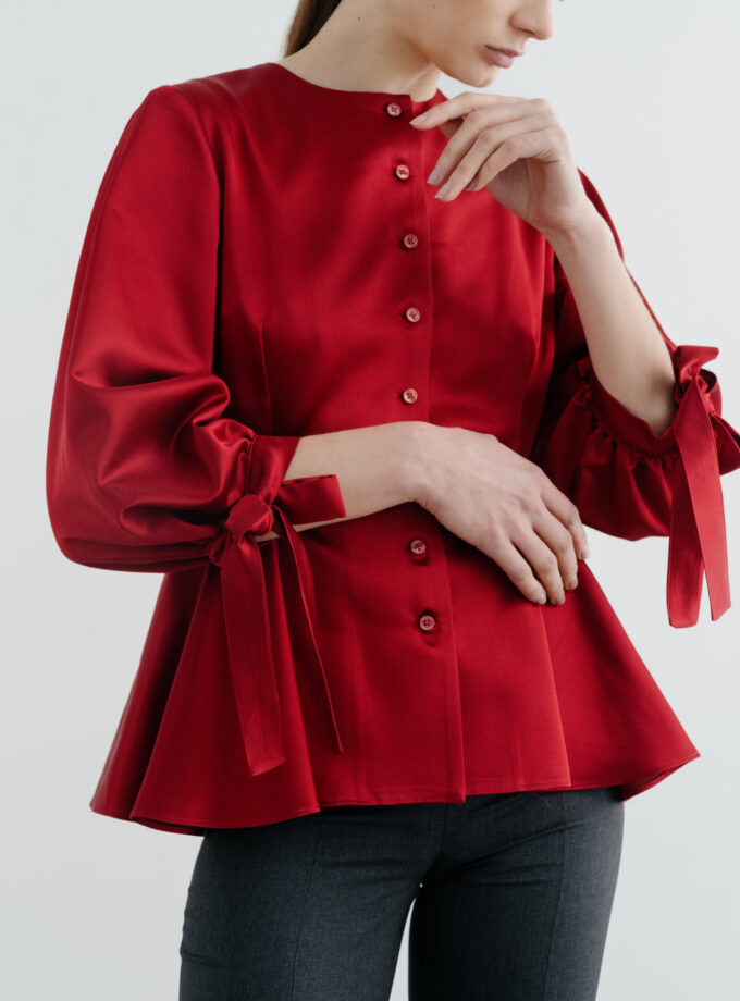 Cămașă Cu Volane Din Mătase