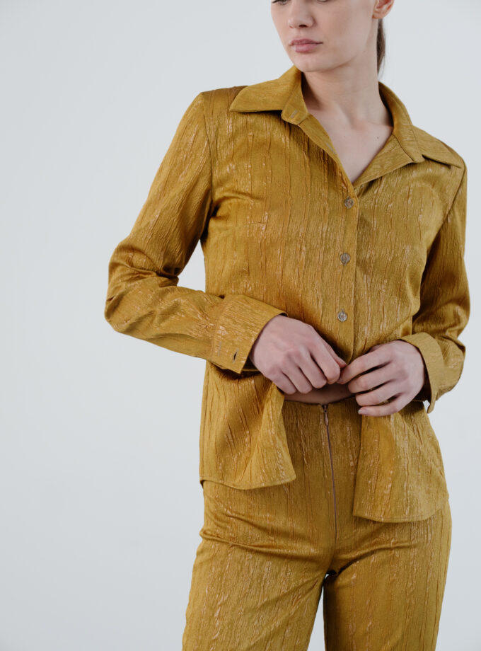 Cămașă Din Jacquard Auriu