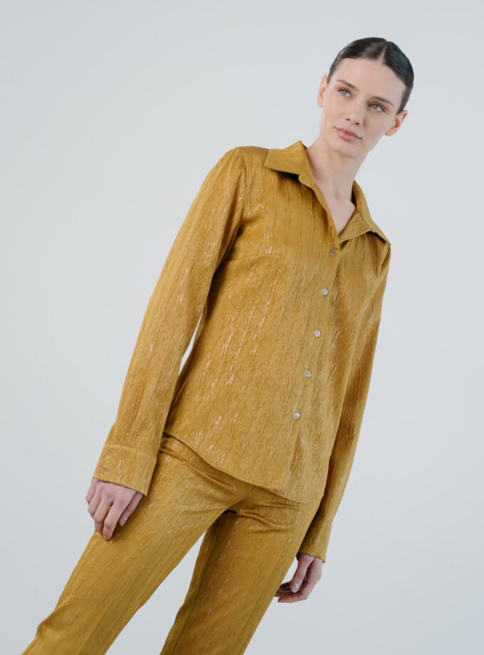 Cămașă Din Jacquard Auriu